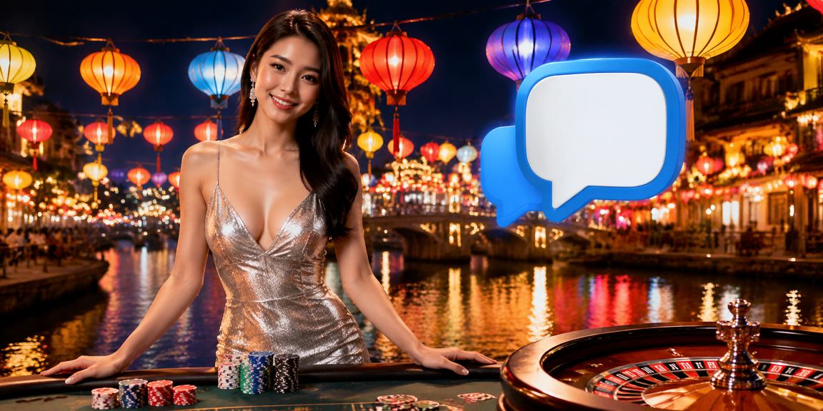 Không khí chợ đêm Huế và người dùng tham gia xổ số trực tuyến trên điện thoại